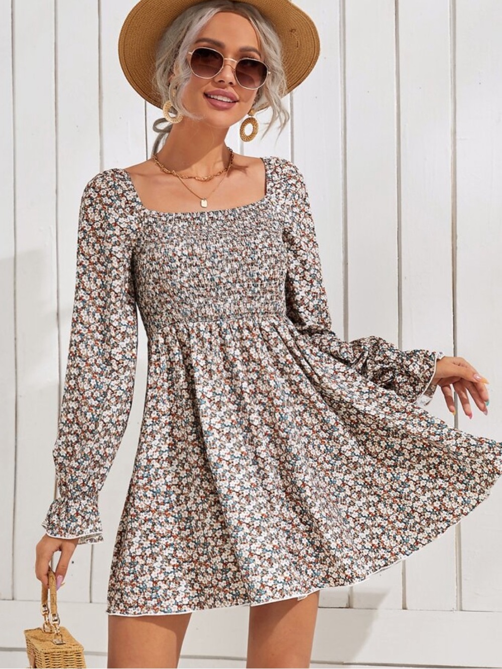 Women’s floral long sleeve dress